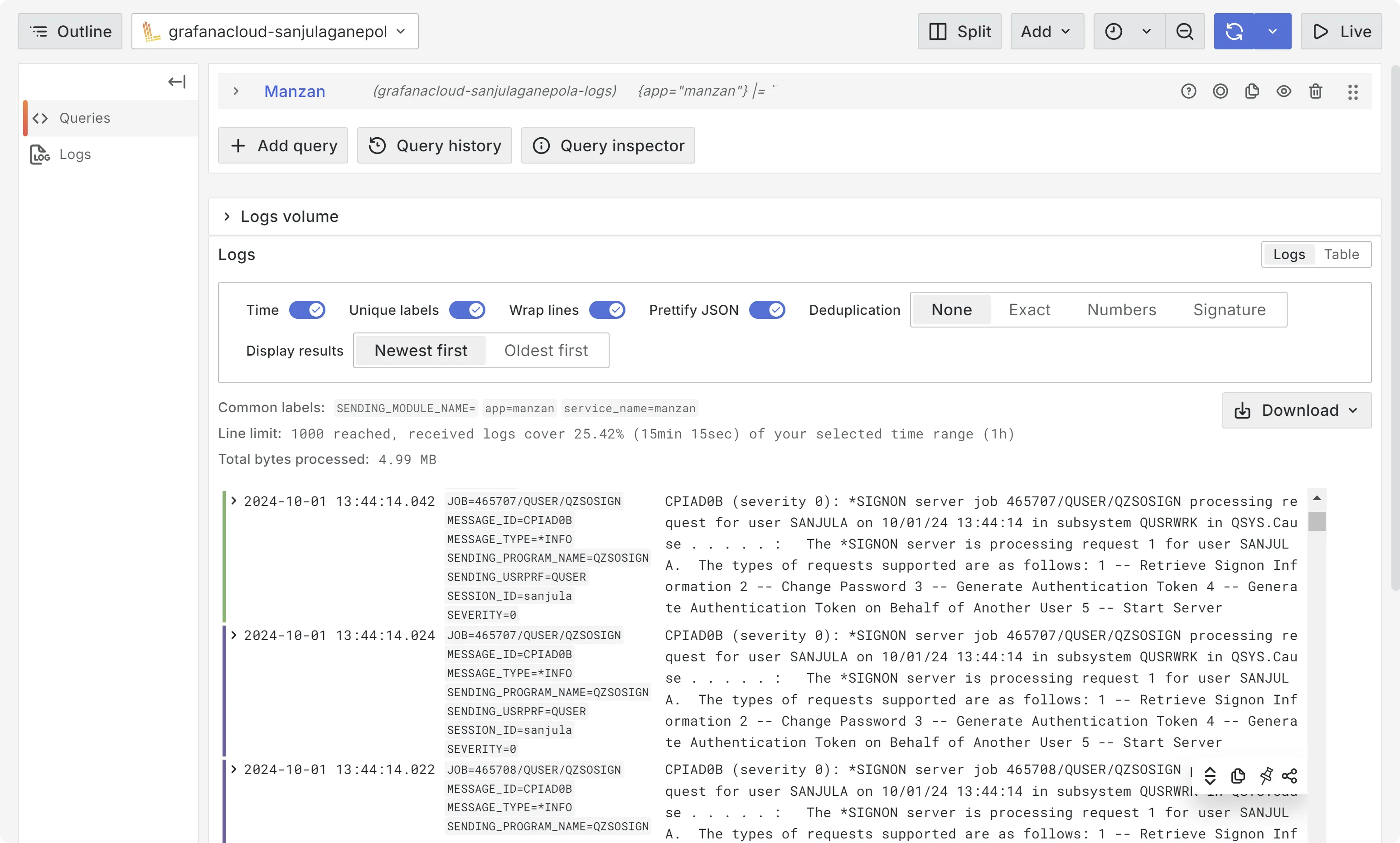 Ingesting Logs into Grafana Loki with Manzan