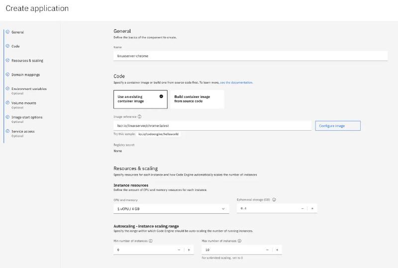 LinuxServer.io App create 1