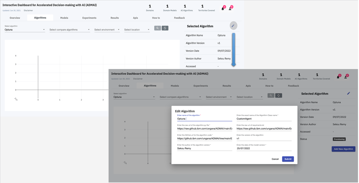 Edit an existing algorithm
