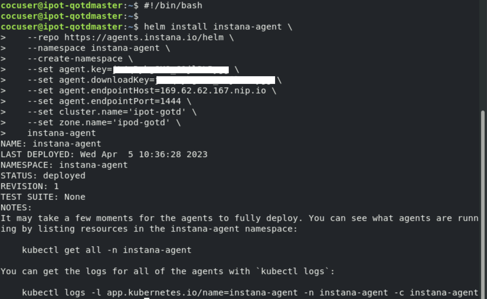 installing_kubernetets_agent_CLI