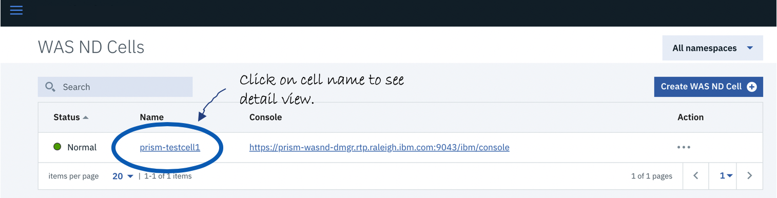 Page to click cell name