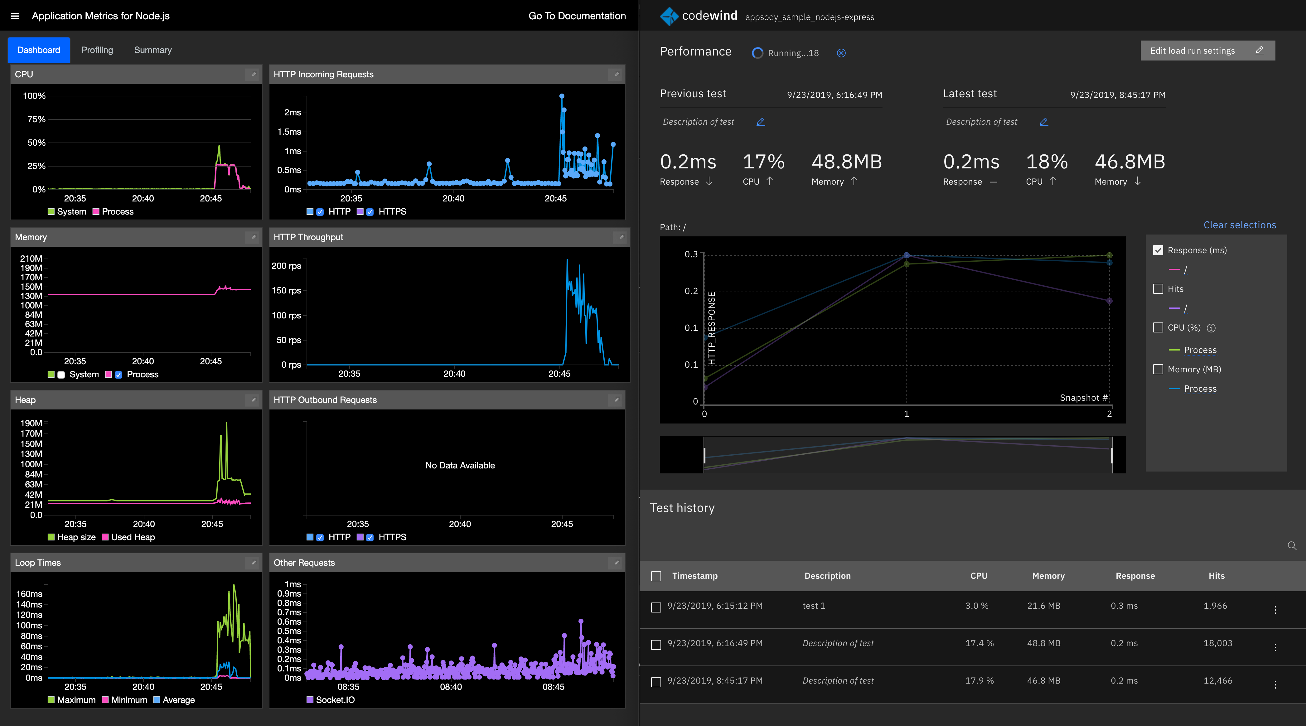 Run test and monitor results