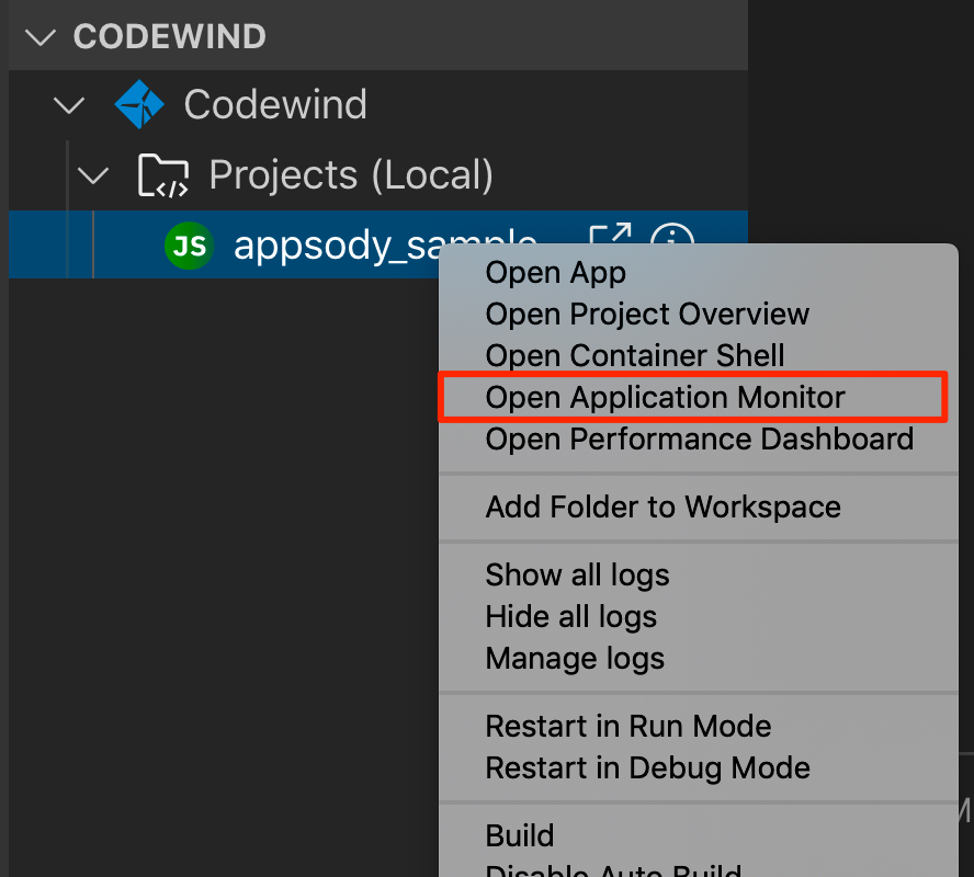 Open application monitor