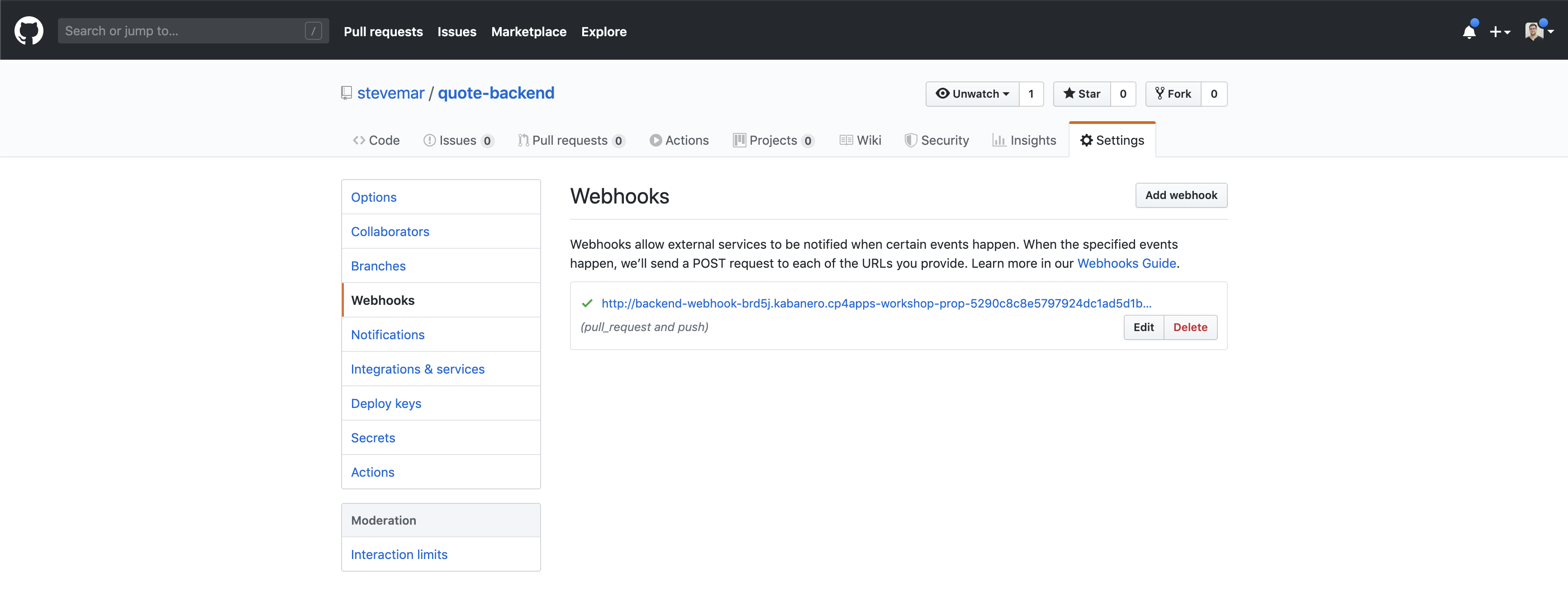 Webhook overview