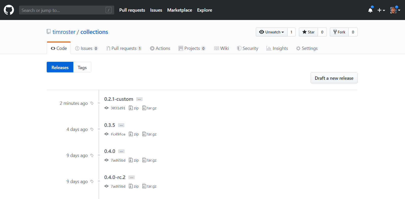 Our own collection, version 0.2.1-custom