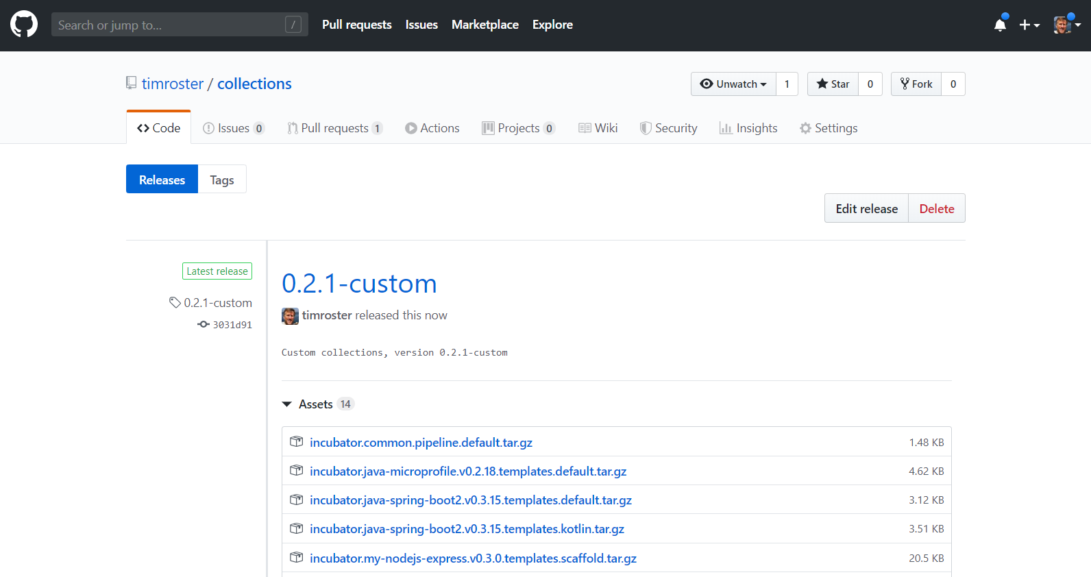 Our own collection, version 0.2.1-custom