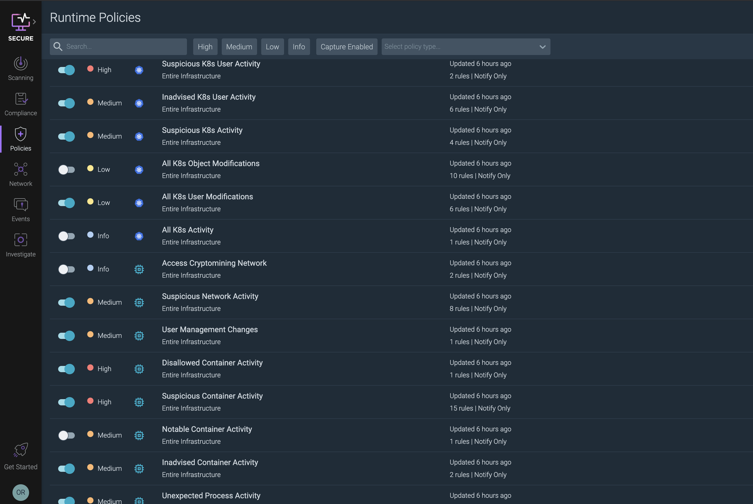 runtime policies