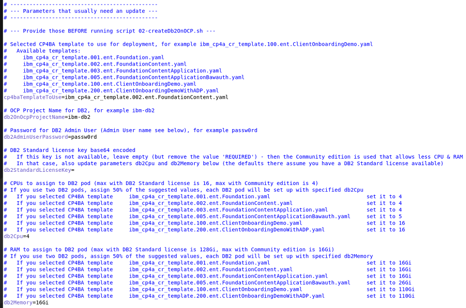 Edit DB2 Parameters