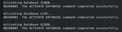Databases activated