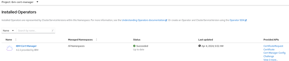 CertManager Operators OK