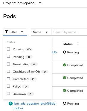 CP4BA Pods After Deployment