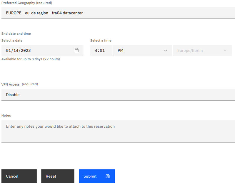 Reservation Details Continued