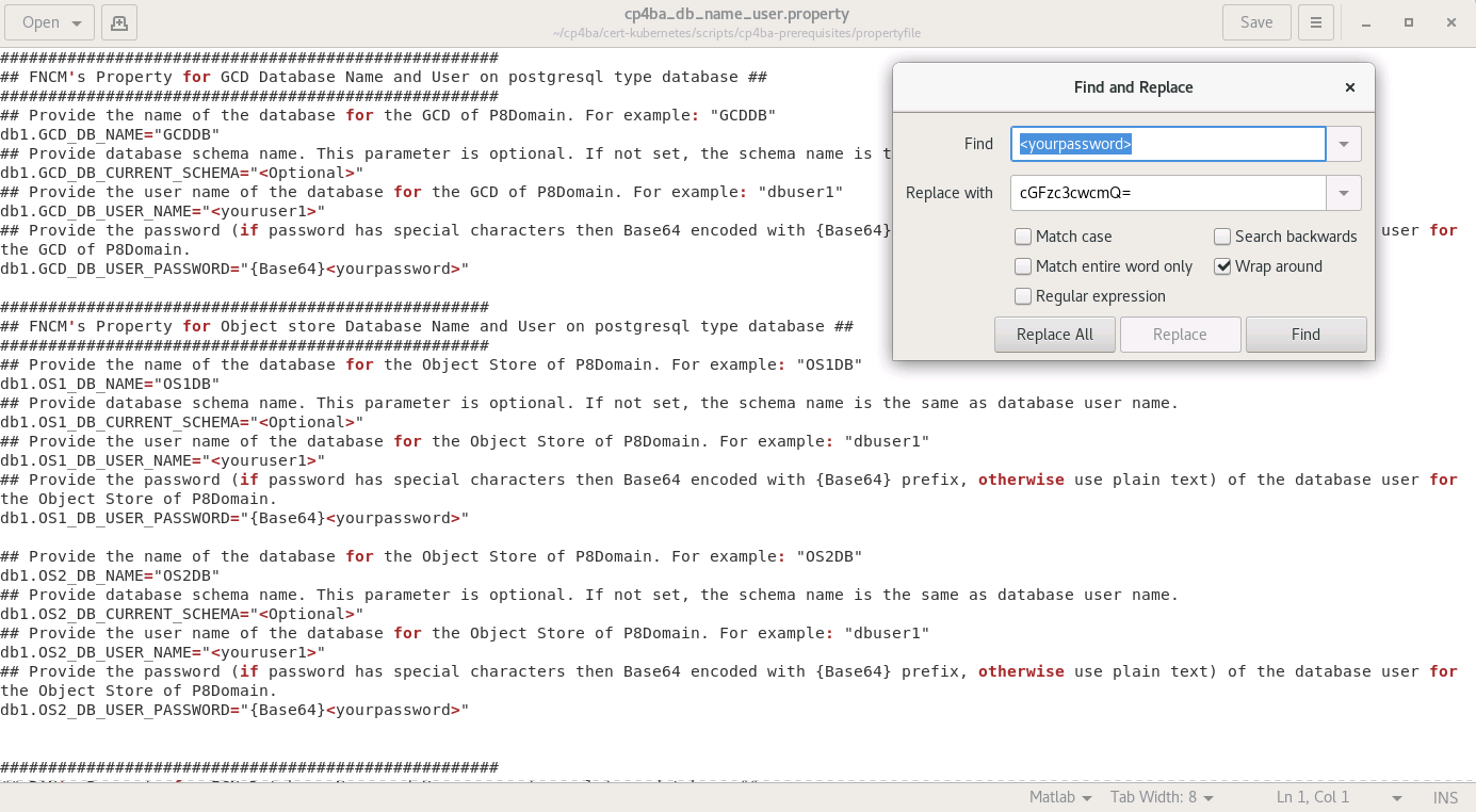Editing DB User Property File - Passwords