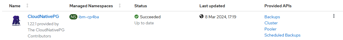 CloudNativePG installed properly