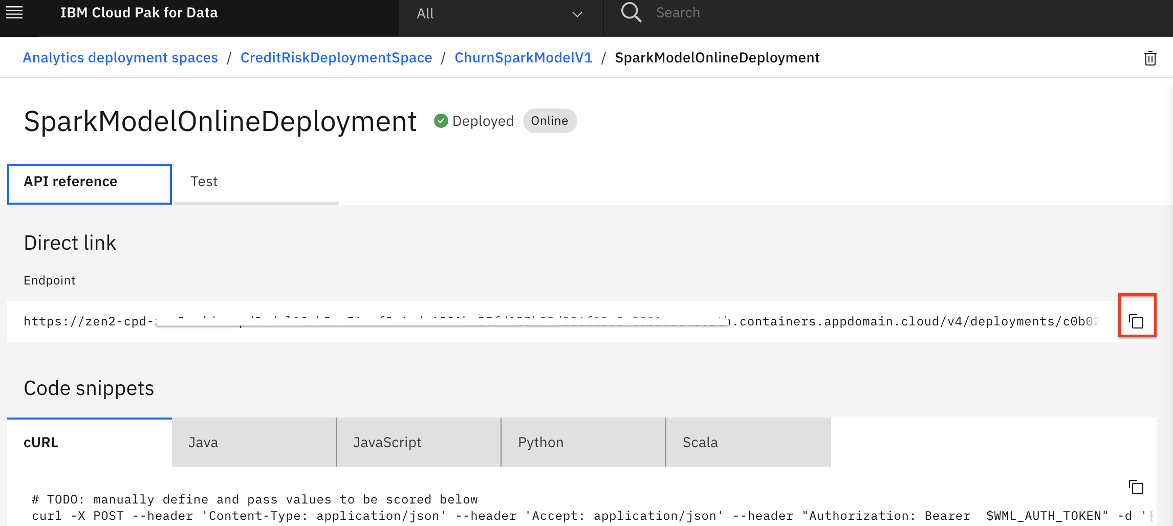 Model Deployment Endpoint