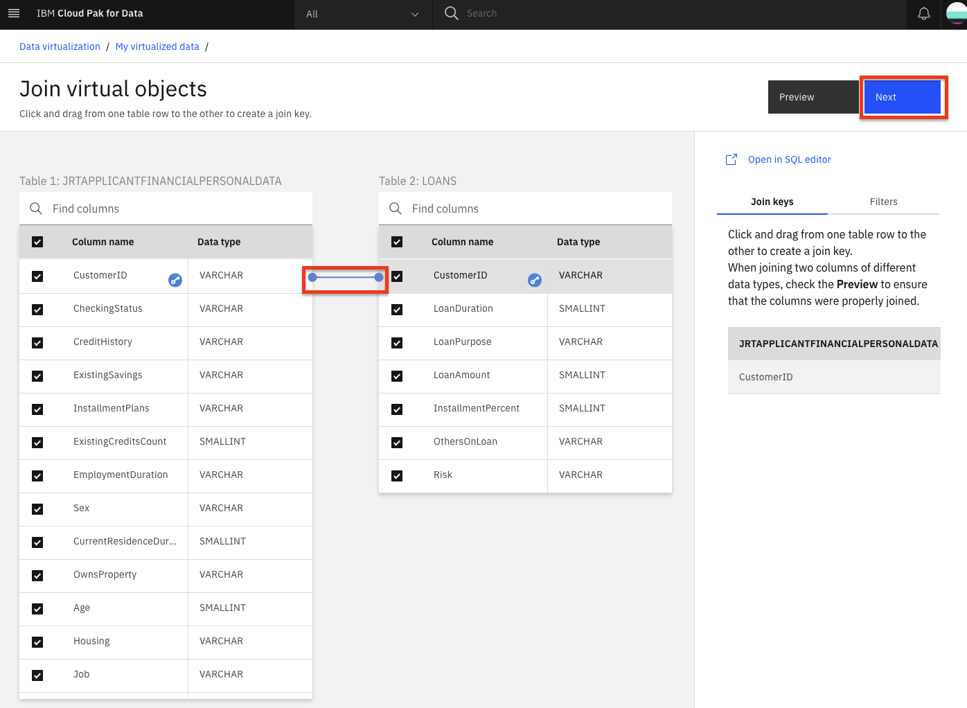 Map the two customerID keys