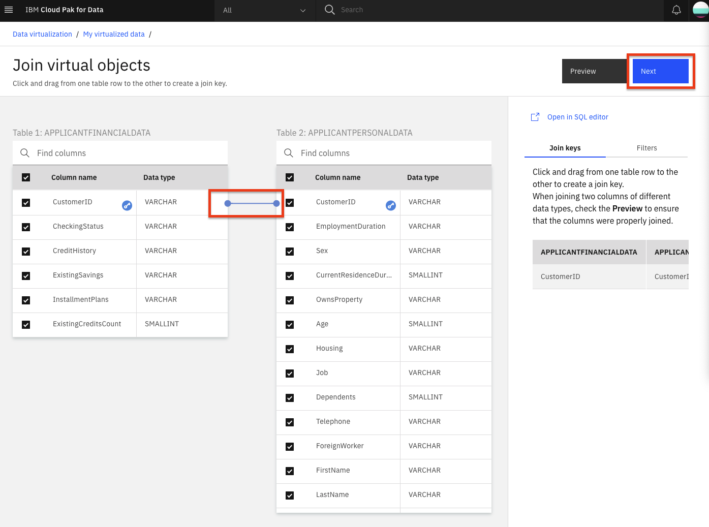 Map the two customerID keys