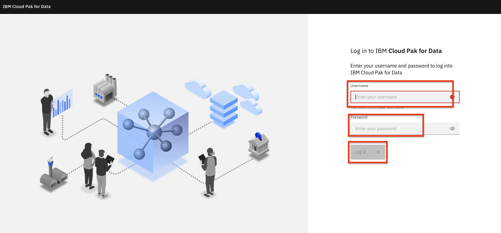 Cloud Pak for Data login