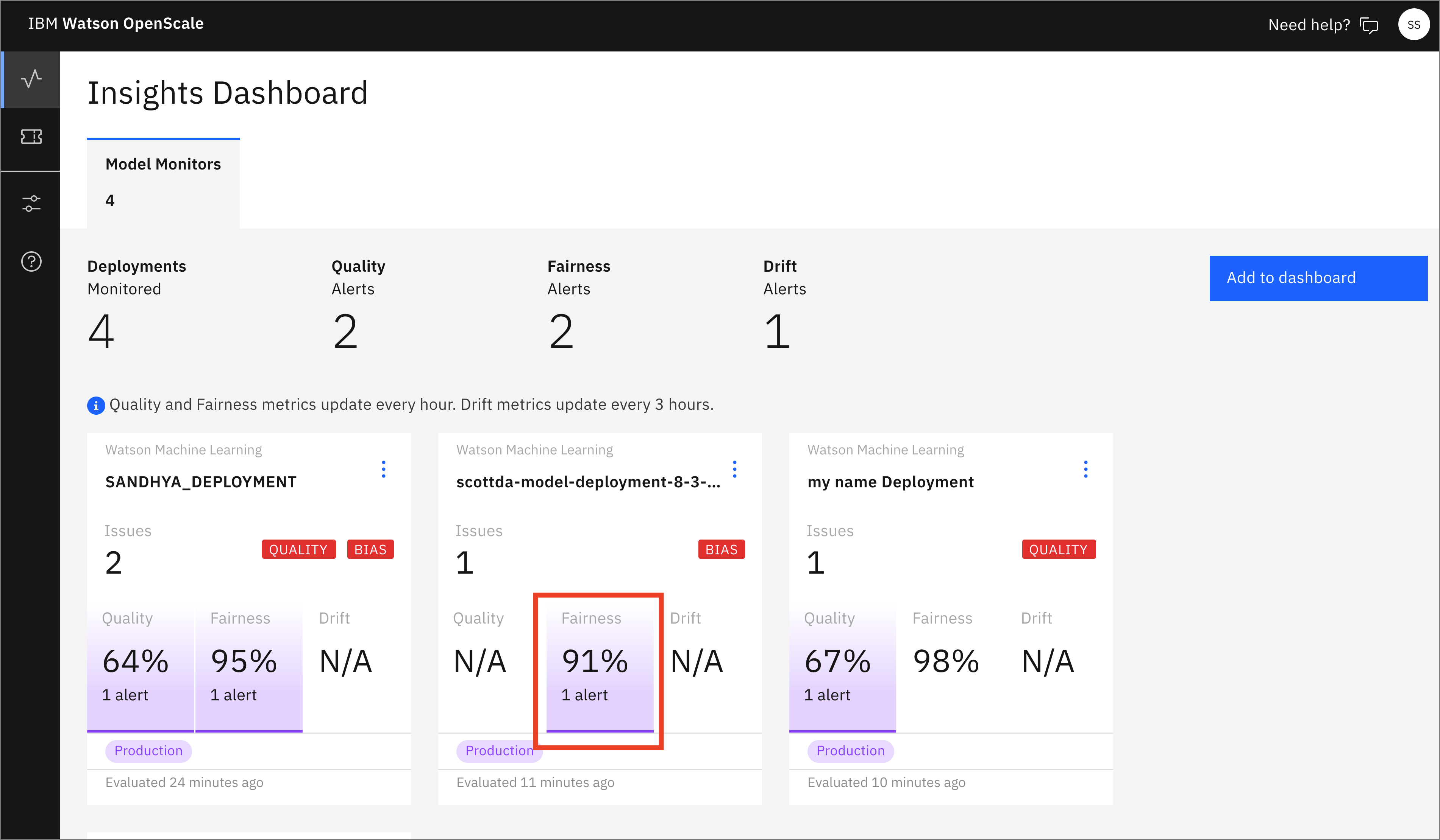 Explore OpenScale Model monitors