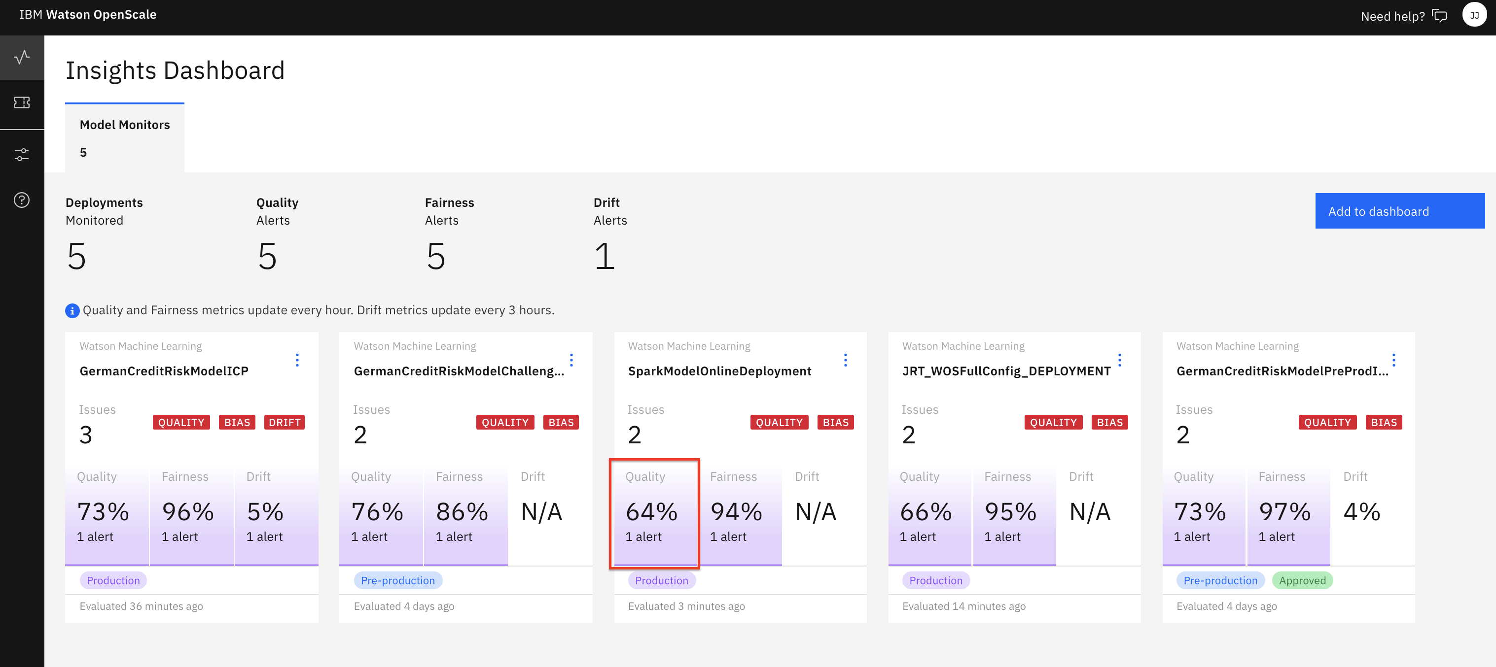 Explore OpenScale Model monitors