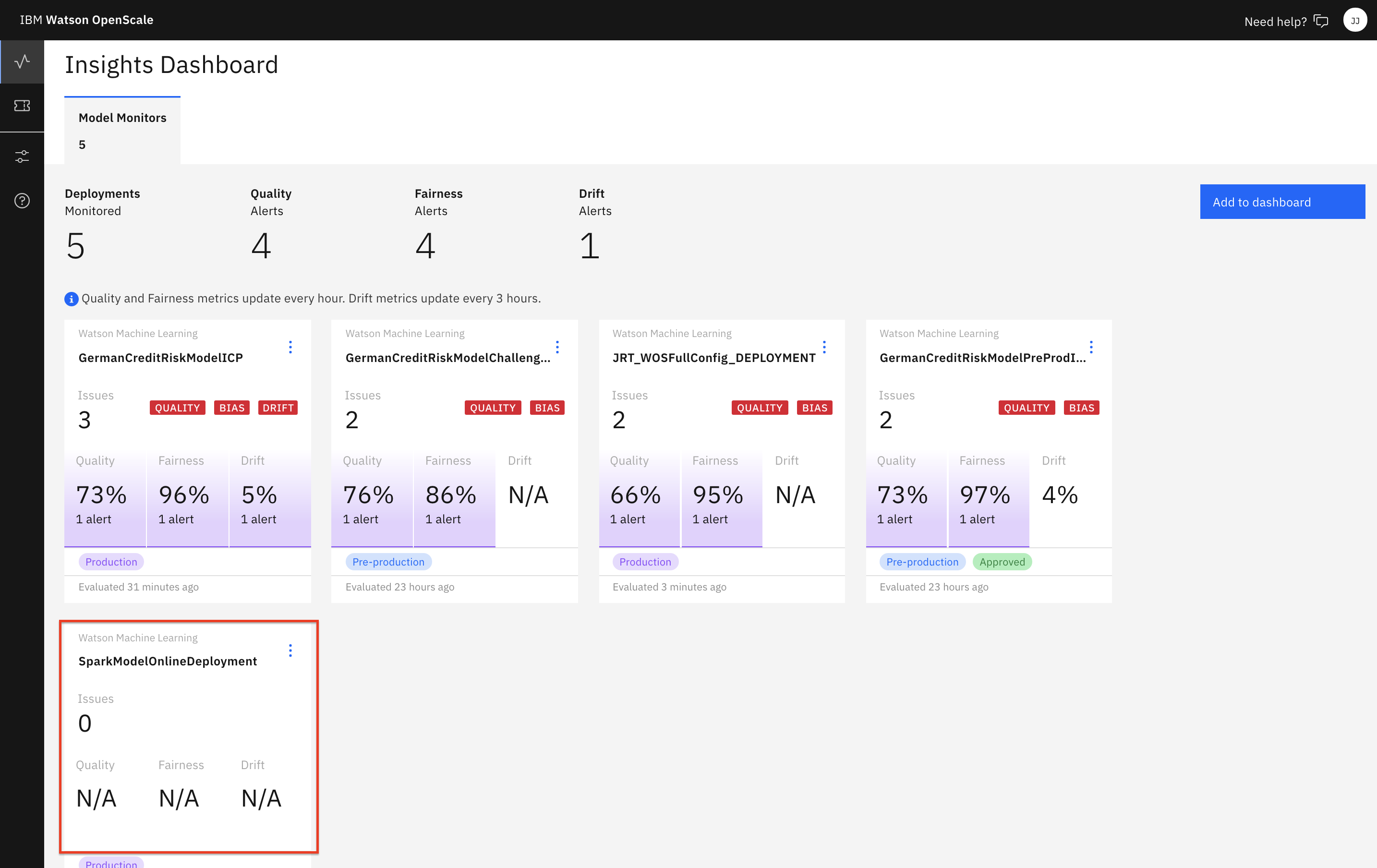 Explore OpenScale Model monitors