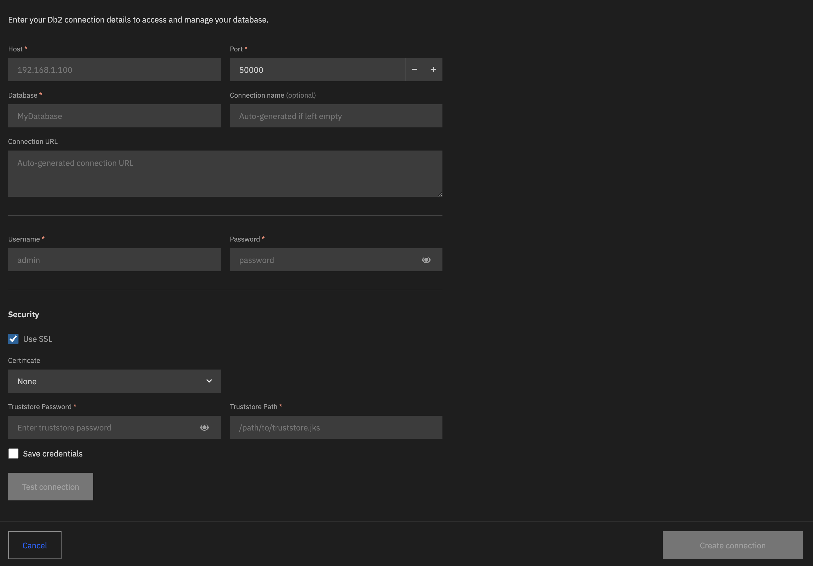 Adding a database connection