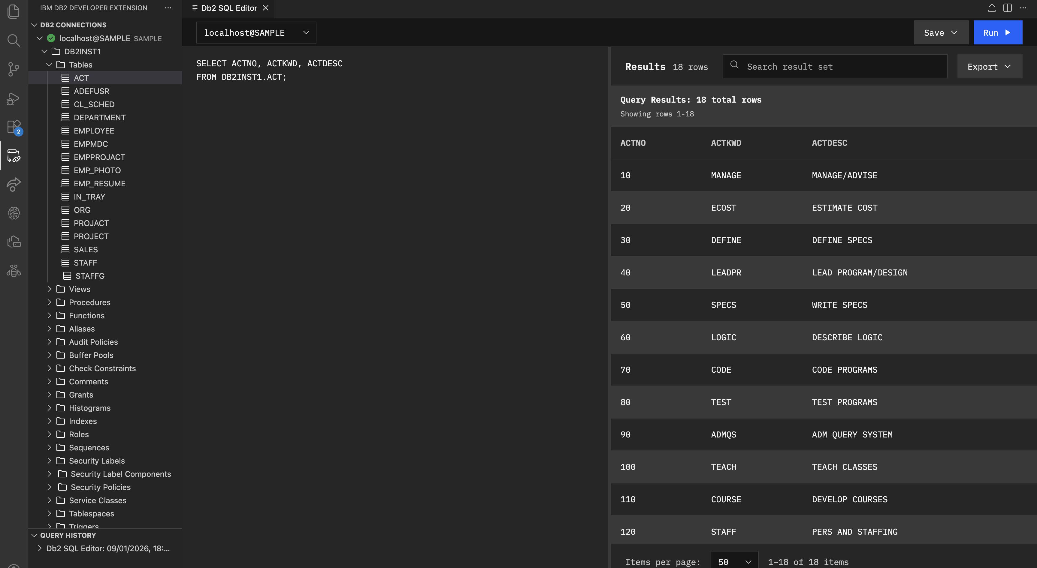 Adding a database connection