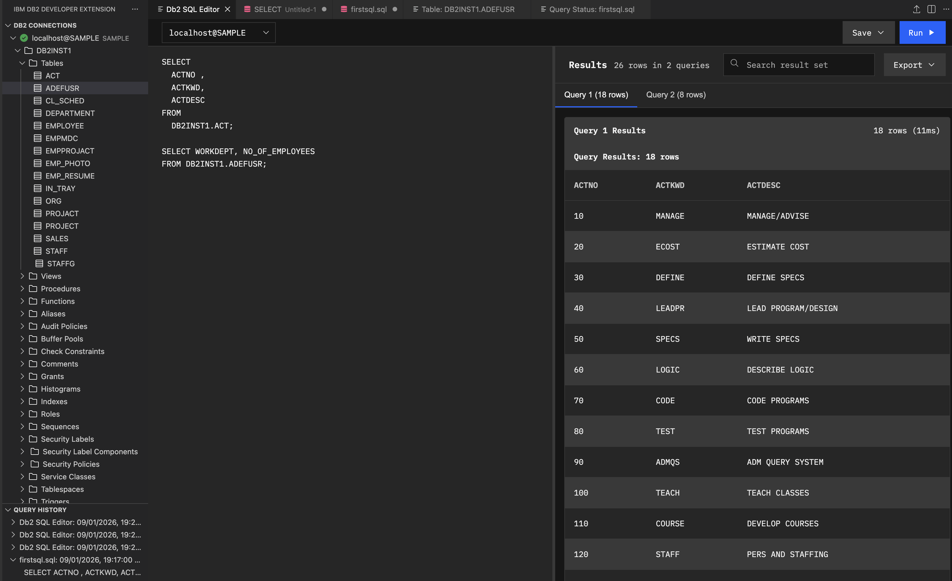 Run multiple queries
