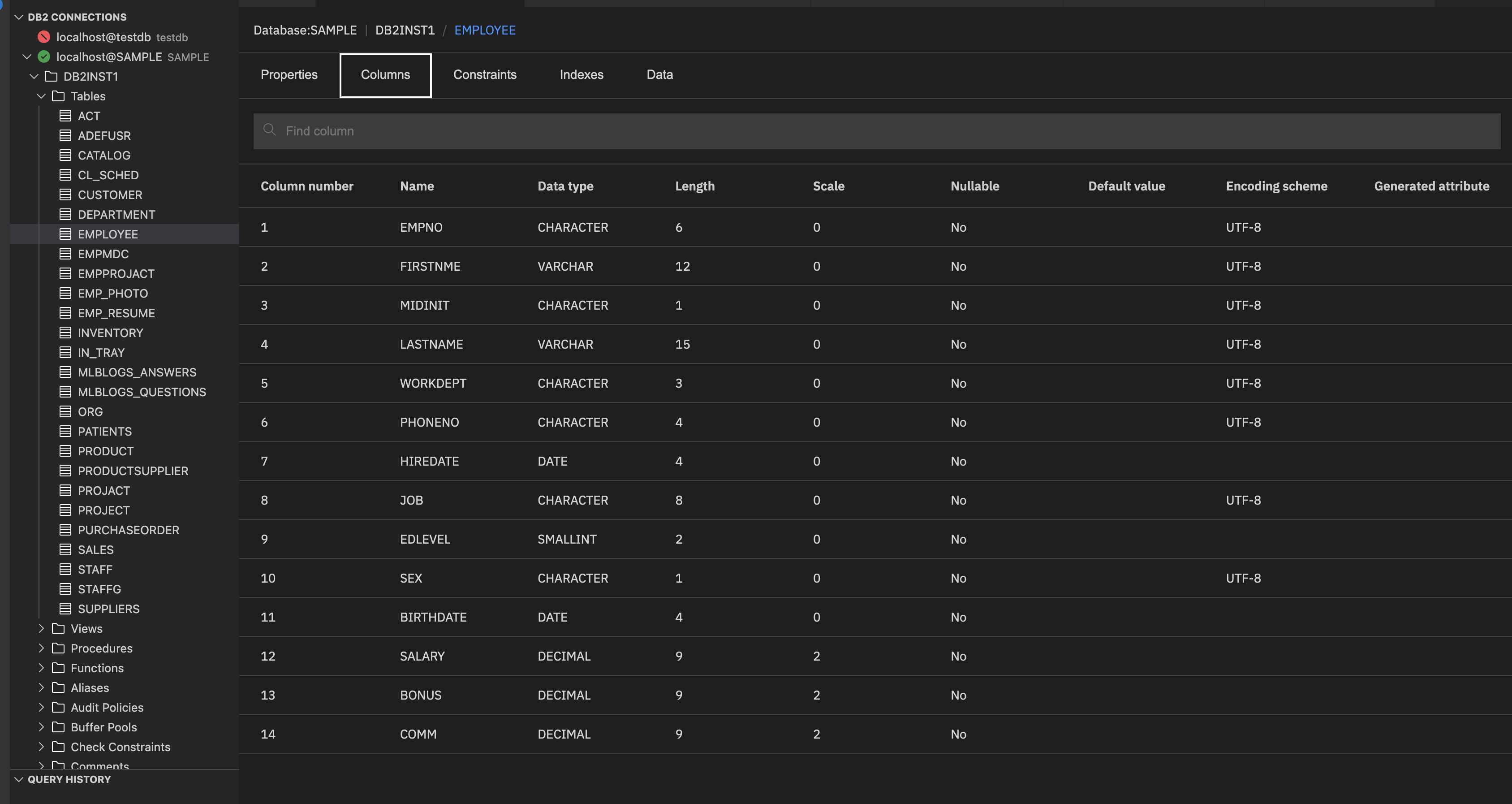 Adding a database connection