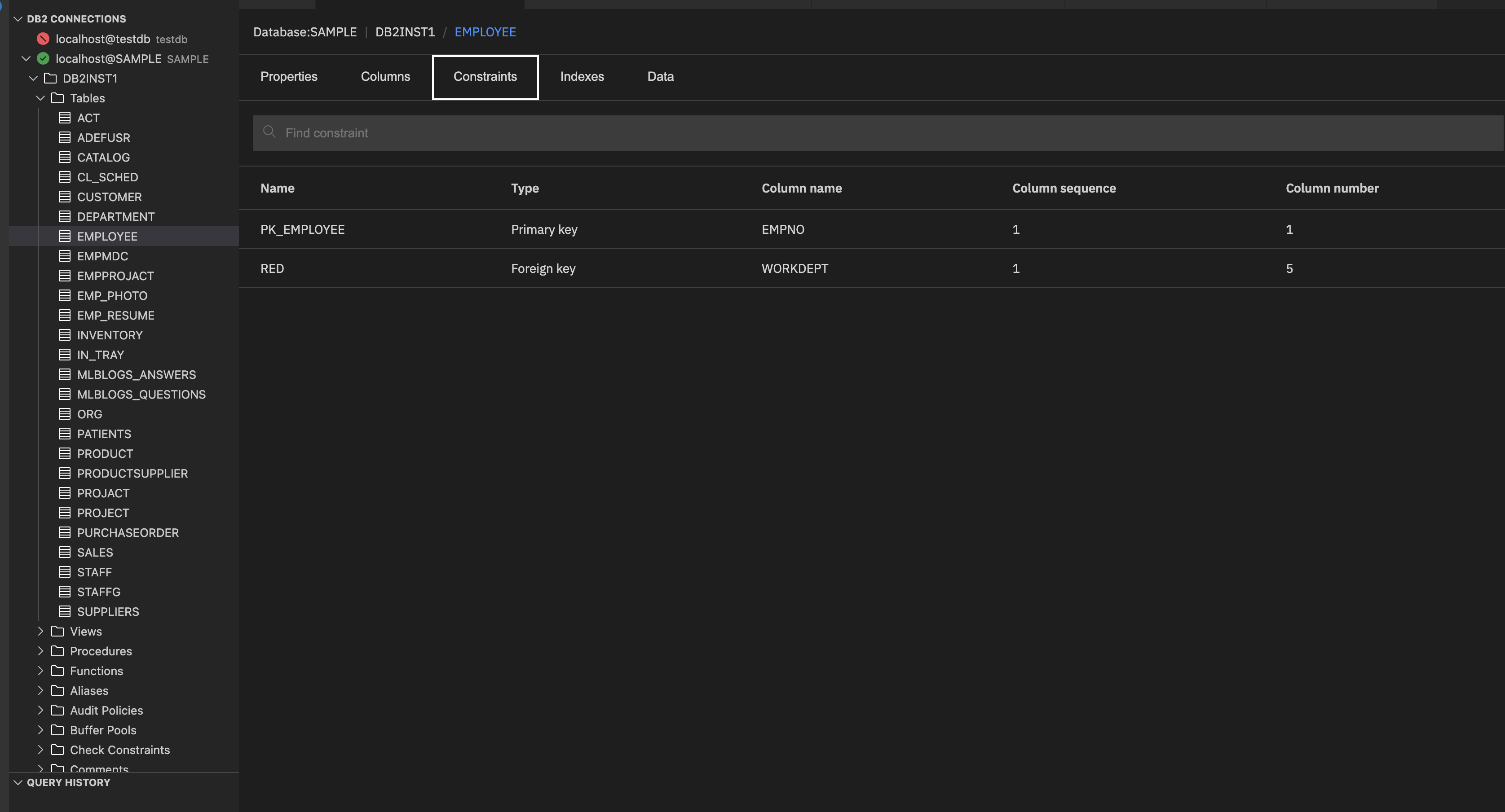 Adding a database connection