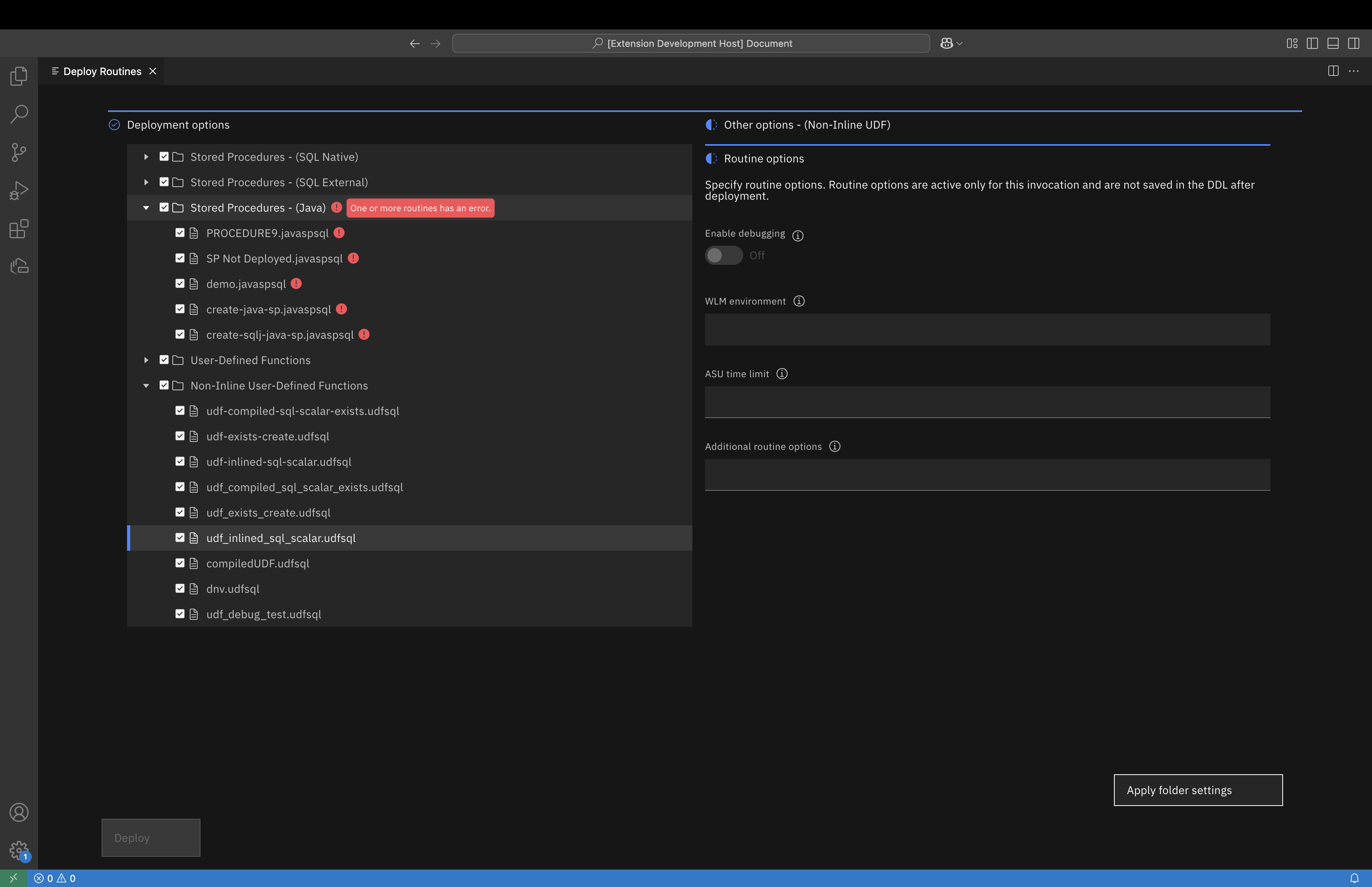 Routine deployment java options errors