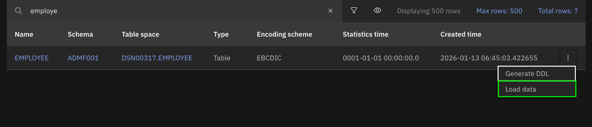 Load data option