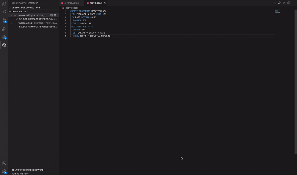 Setting host variables