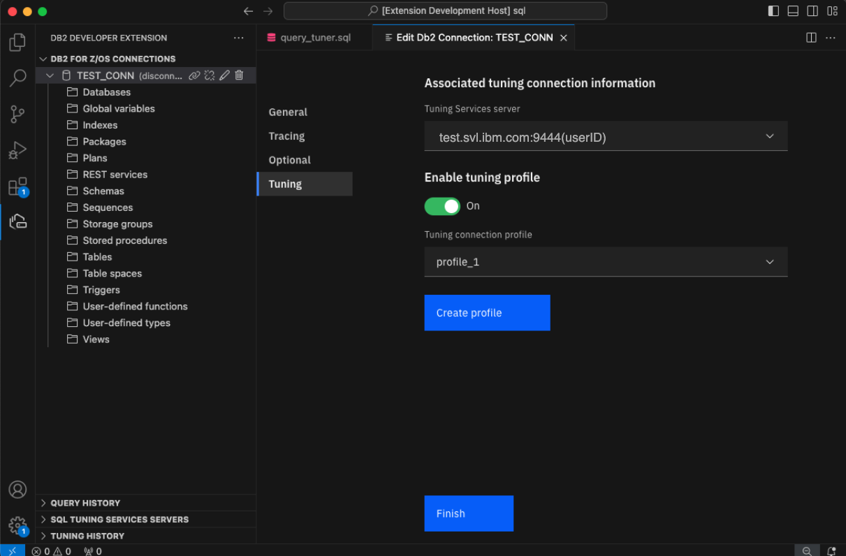 Enable tuning profile toggle on