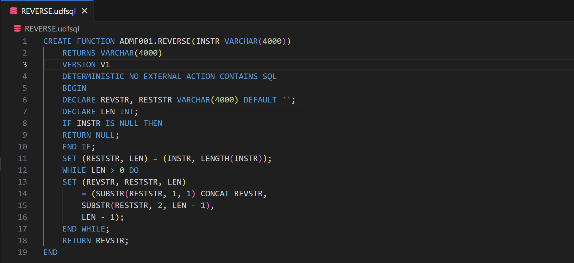 Example of SQL UDF