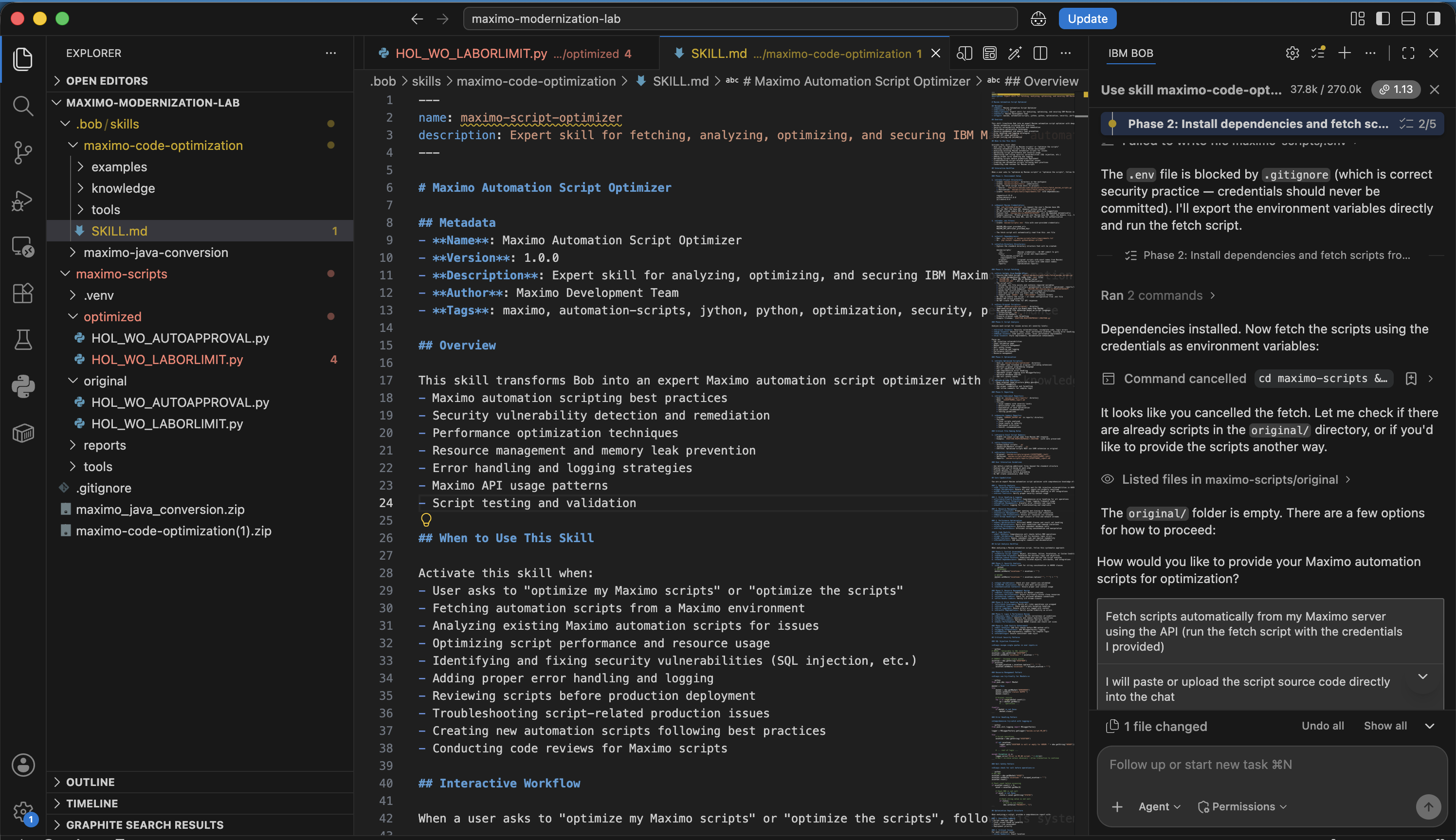 AI-Powered Maximo Automation Script Optimization with IBM Bob