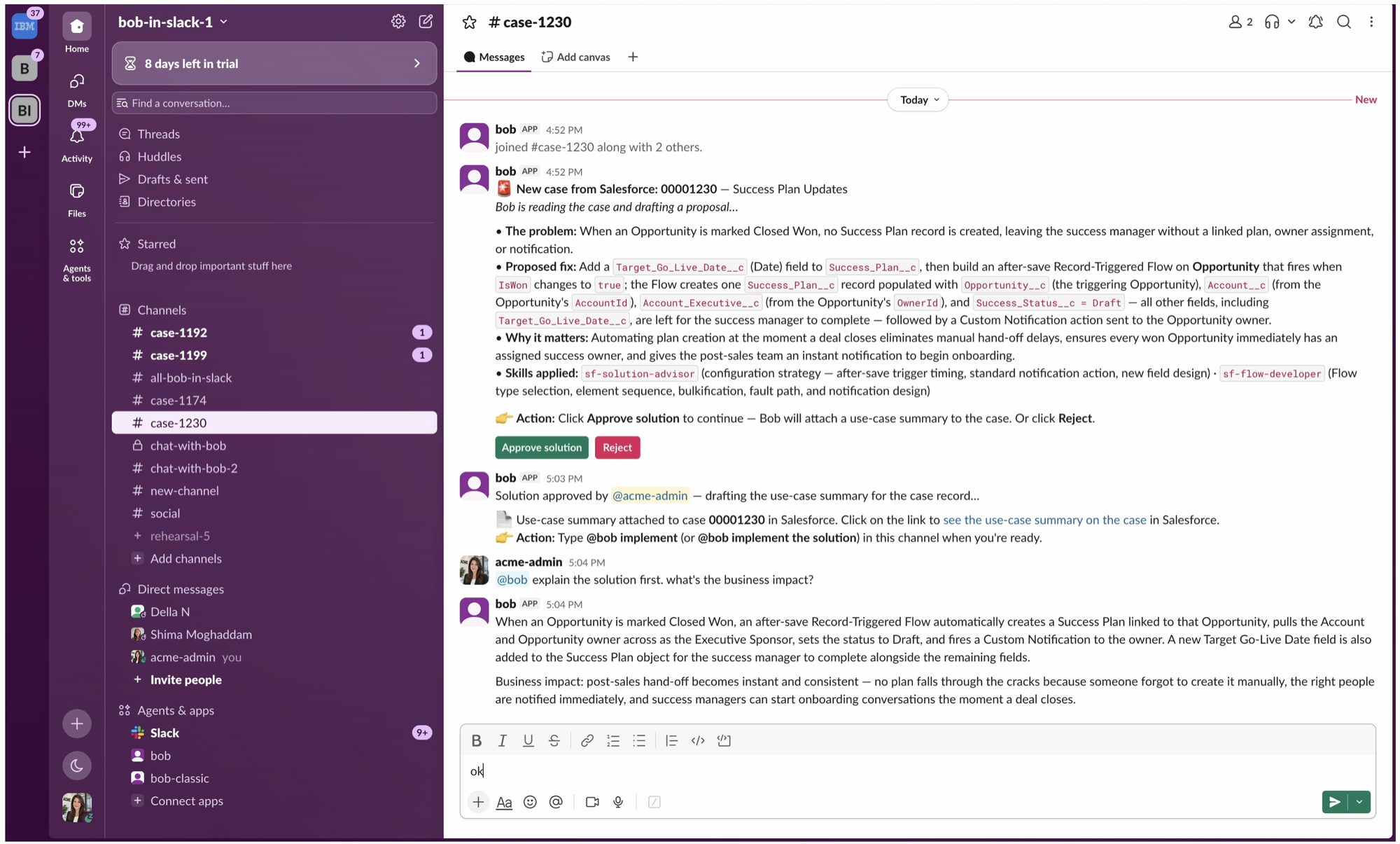 IBM Bob inside Slack