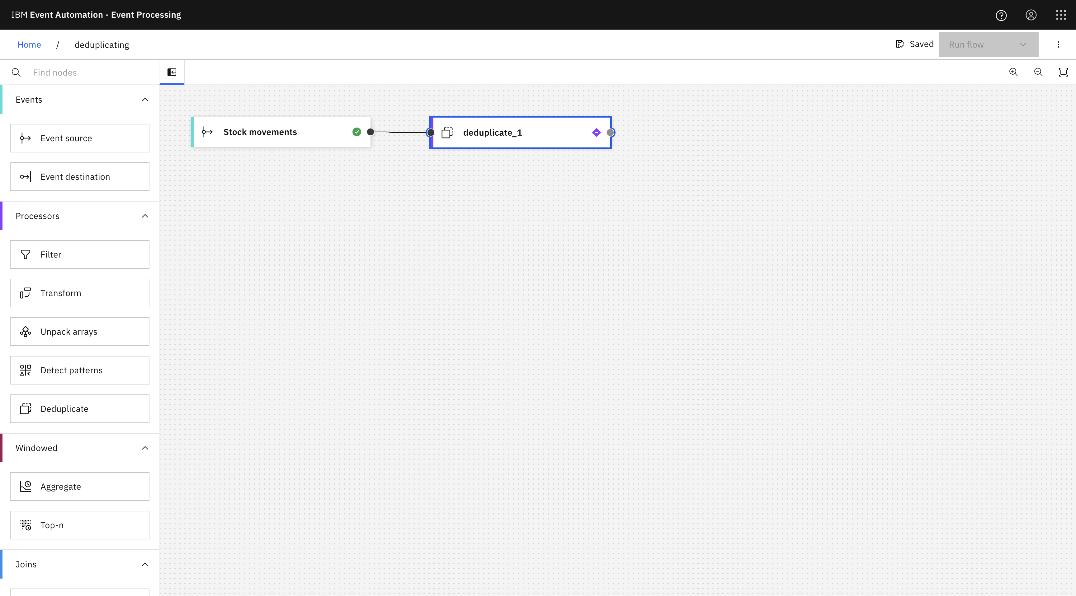 adding an event destination node screenshot