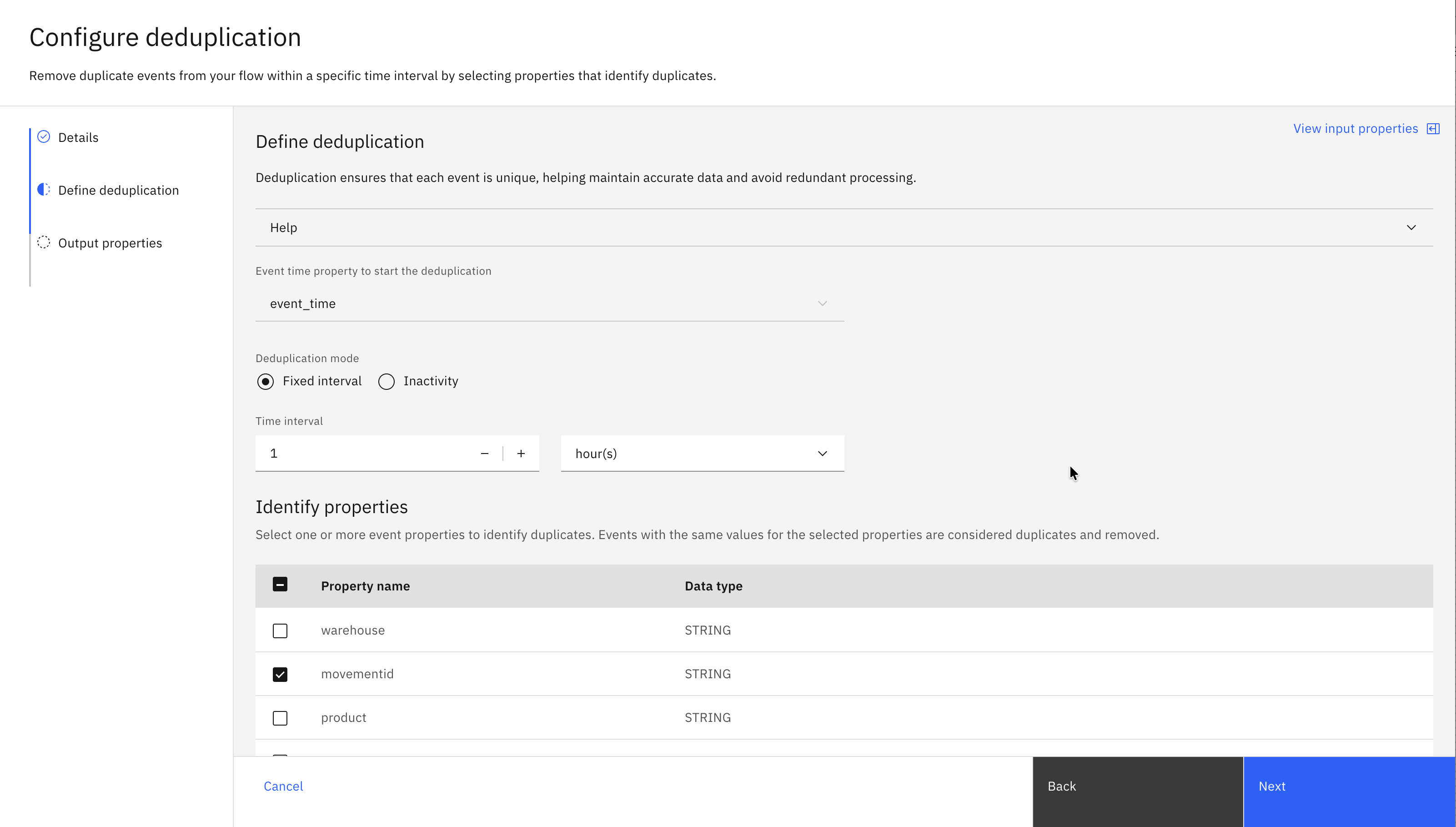 adding an event destination node screenshot