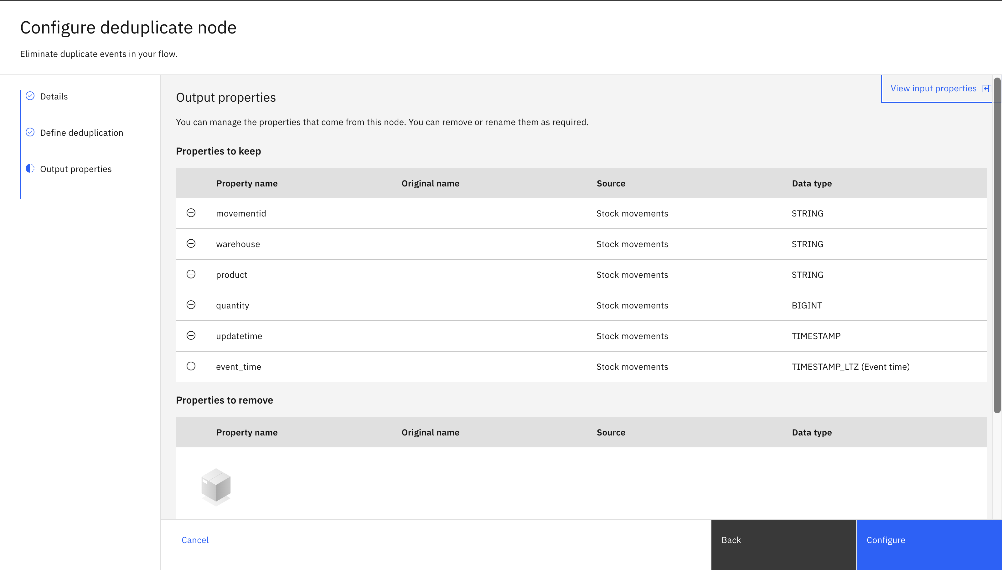 adding an event destination node screenshot
