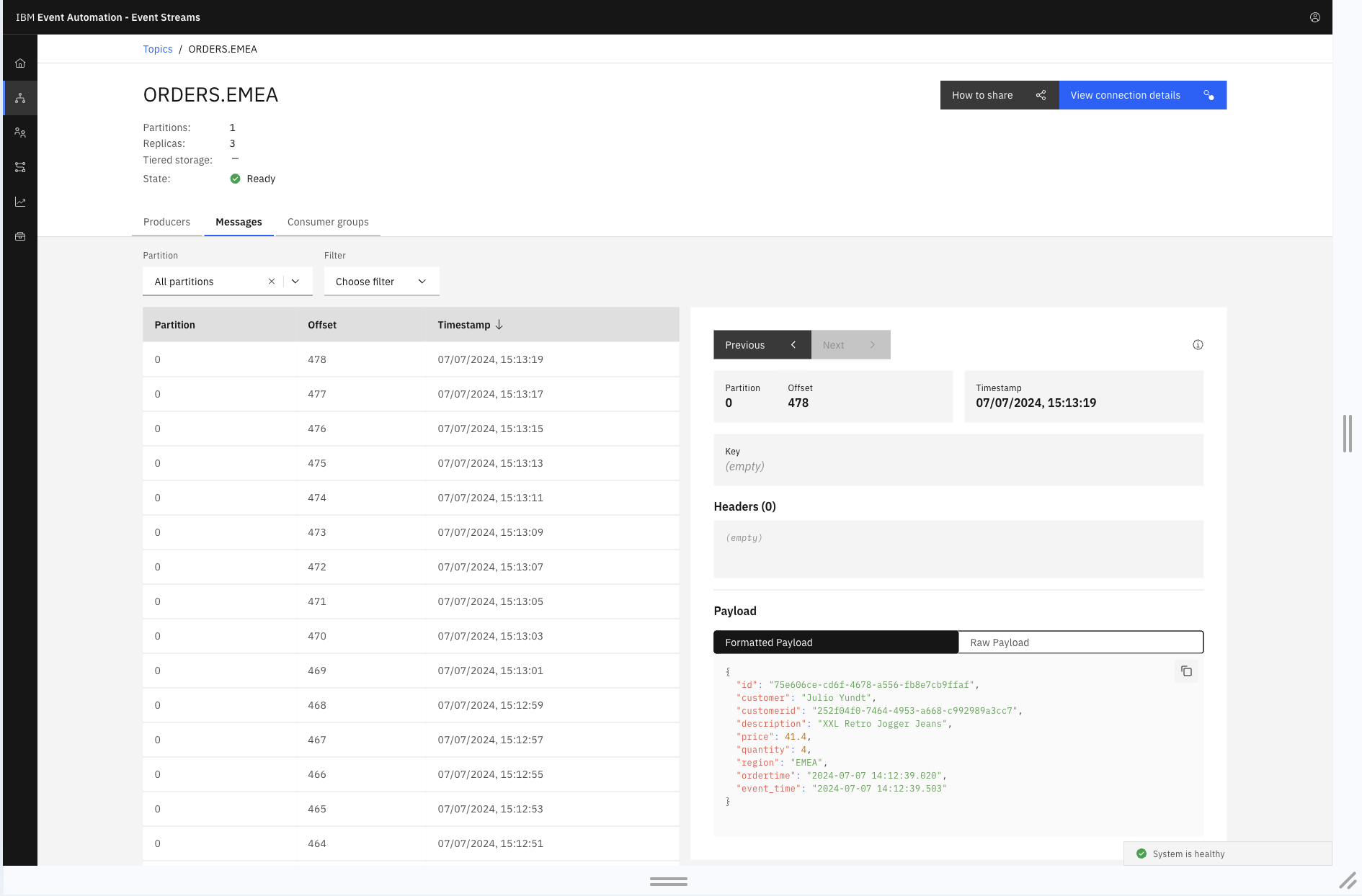 running the flow screenshot