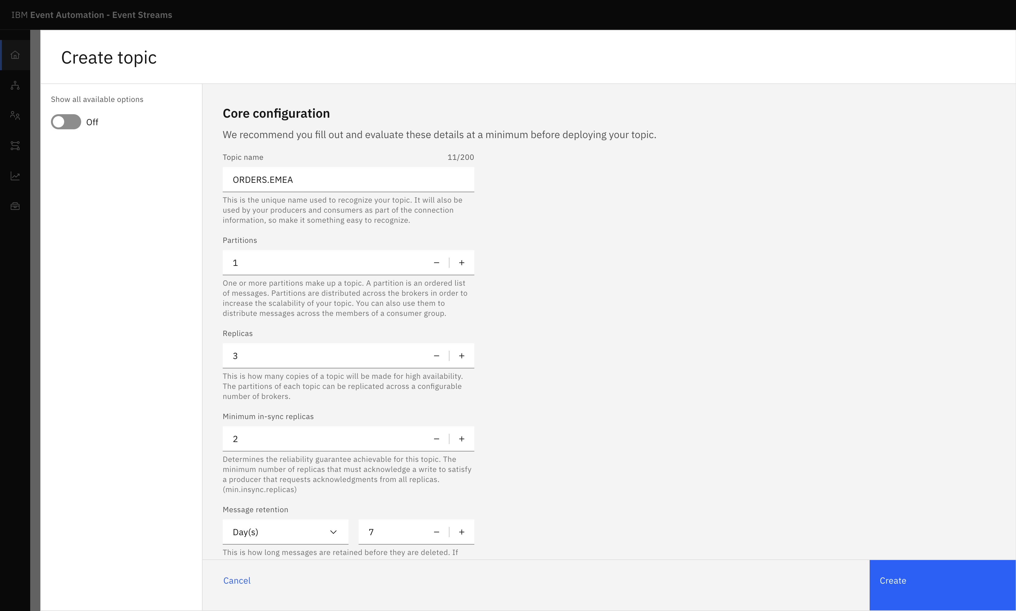 destination topic screenshot