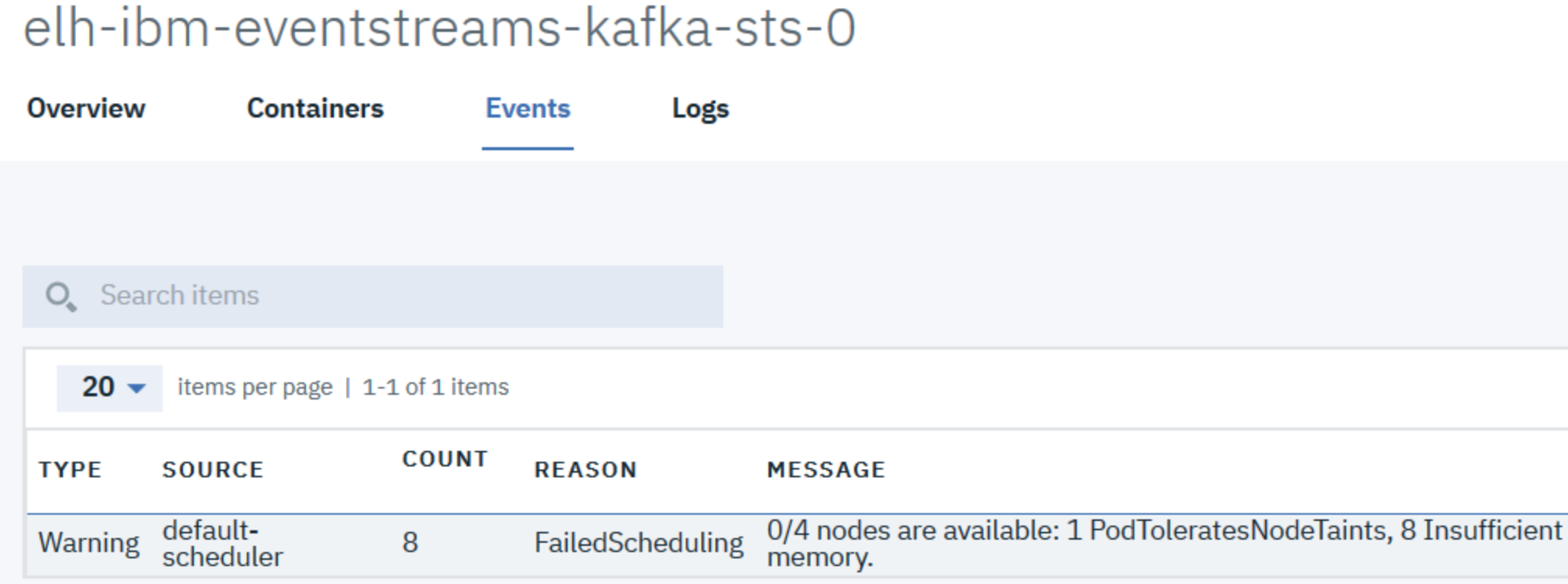 Screen capture showing an example of an error message for a system without sufficient resources to run the installation. Insufficient resources example