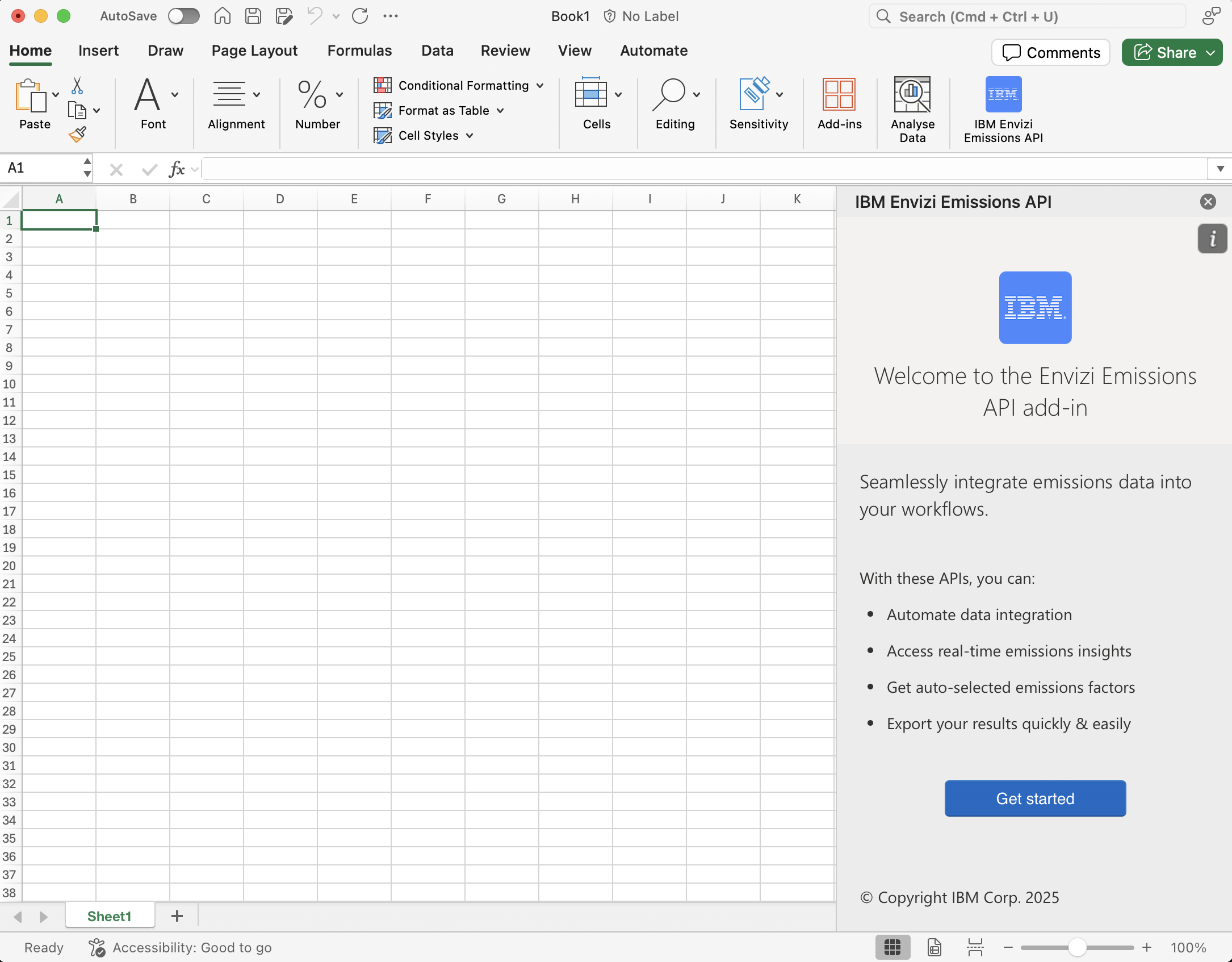 Installed add-in in Excel ribbon