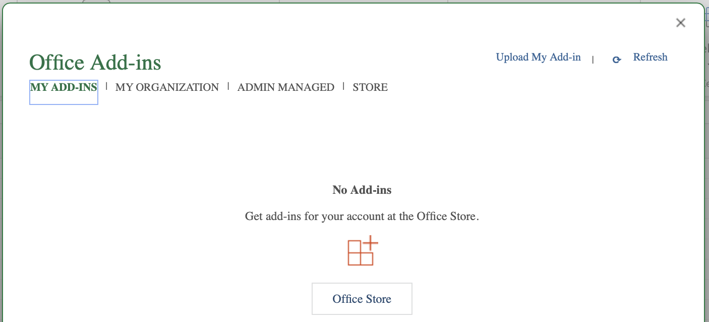 Upload My Add-in option