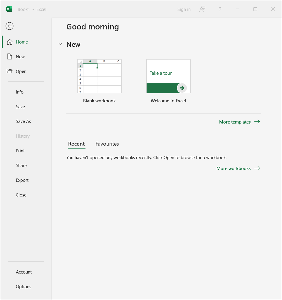 Options dialog box