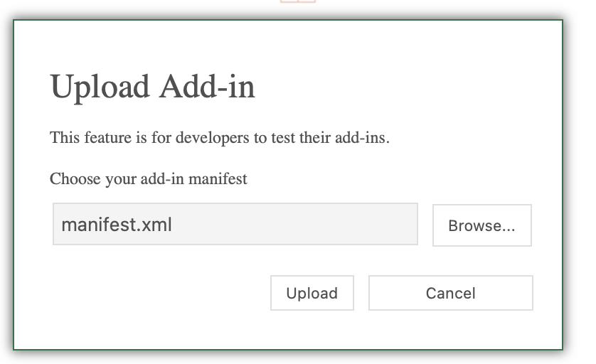 Uploading the manifest file