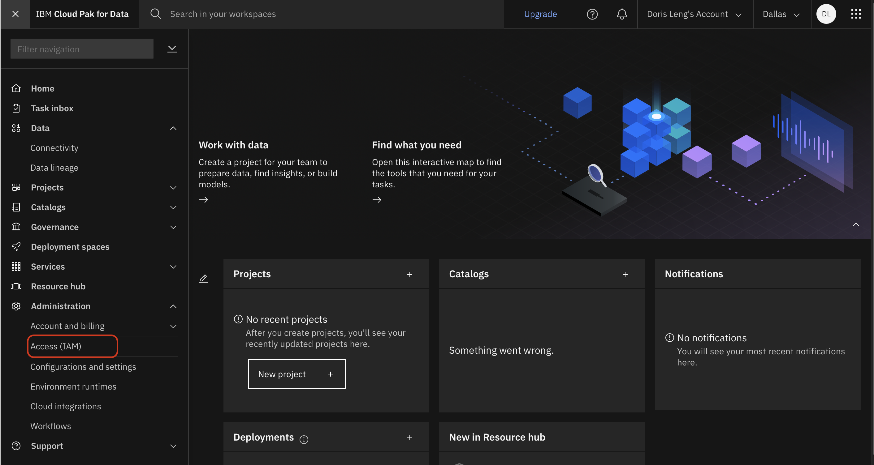Screenshot of the User list in the UI - Step 1