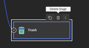 Screenshot for removing a stage.