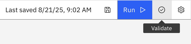 Screenshot of the validate button.